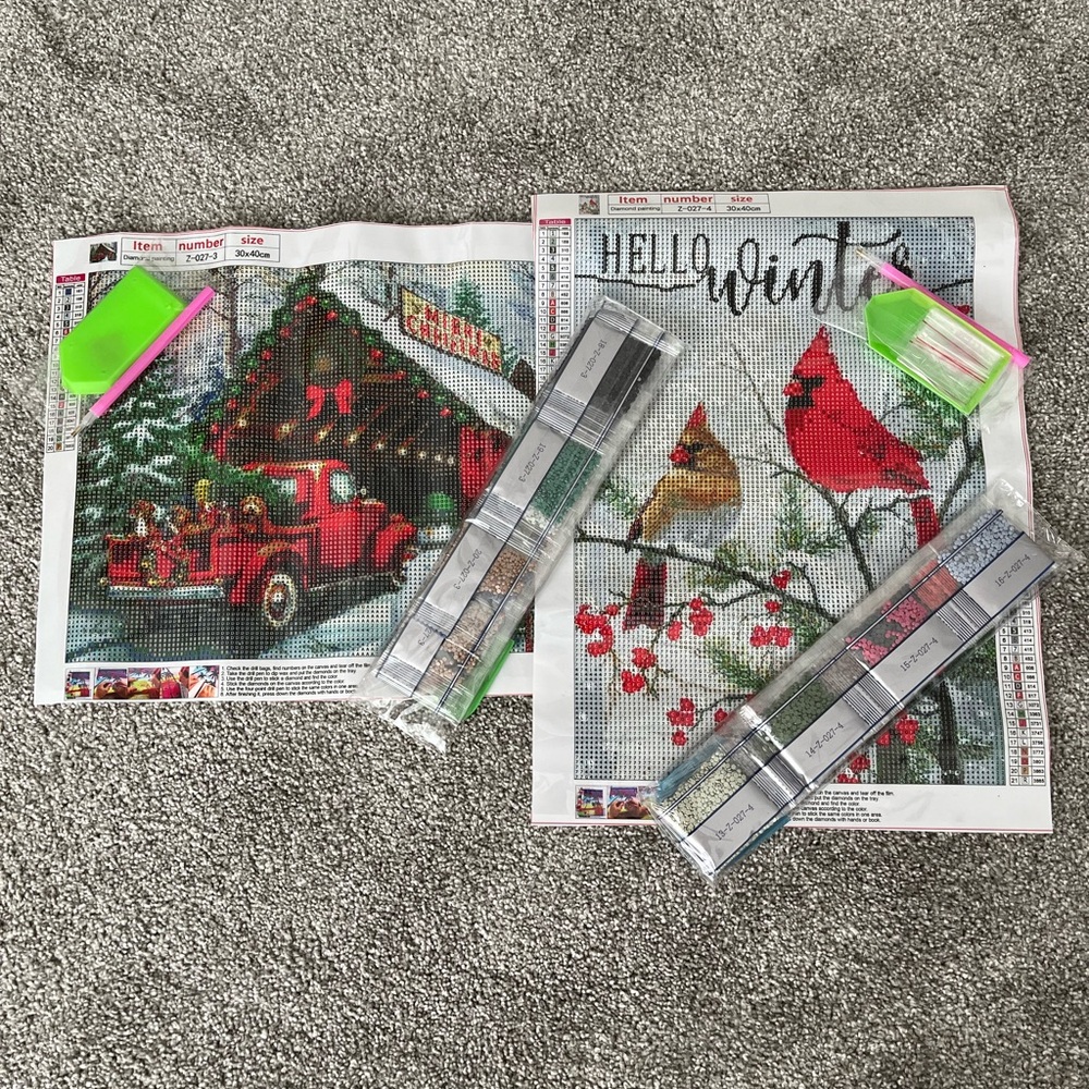 Festive Holiday Diamond Painting Kit (Set of 2)